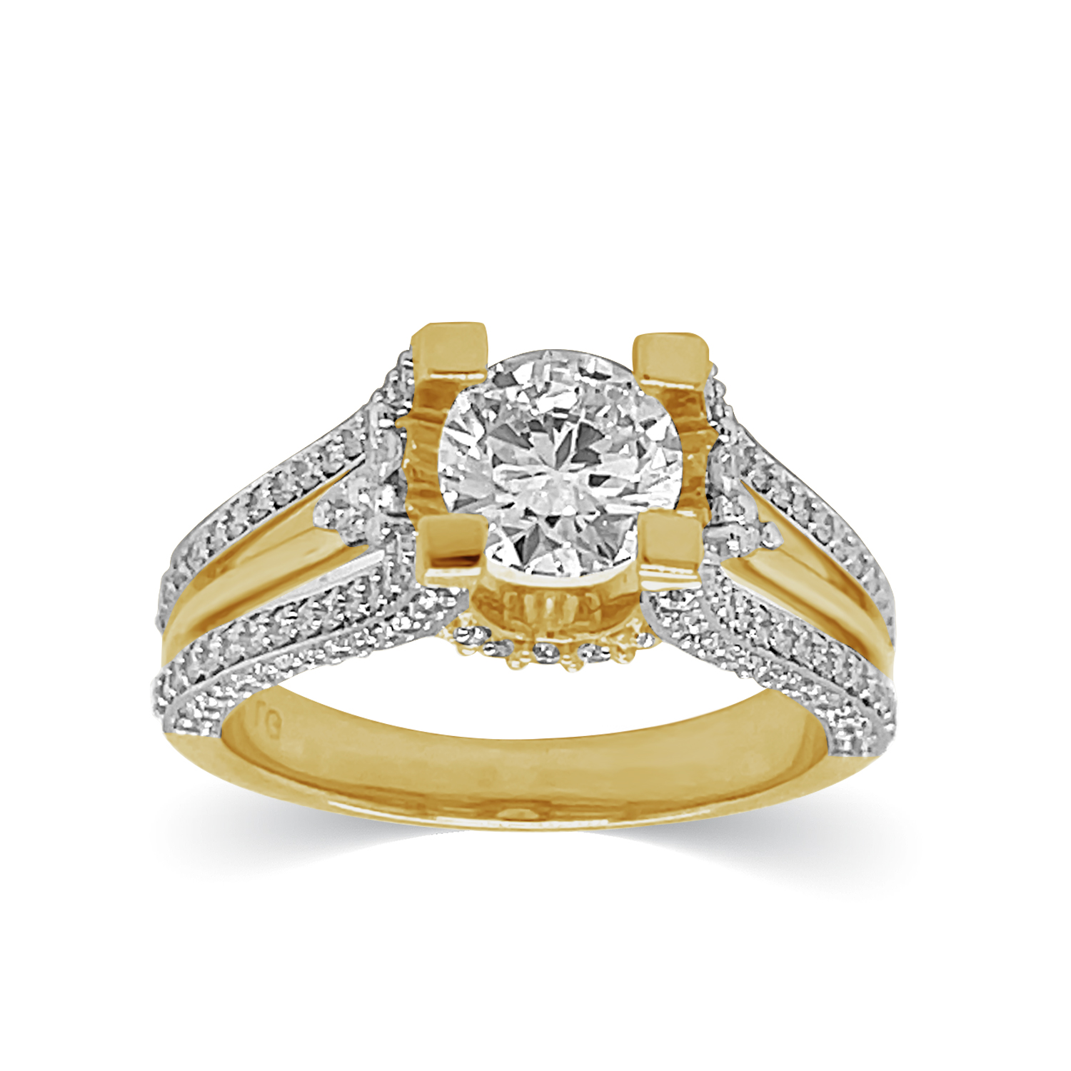 KA53287R4YLG 14K yellow gold diamond ring