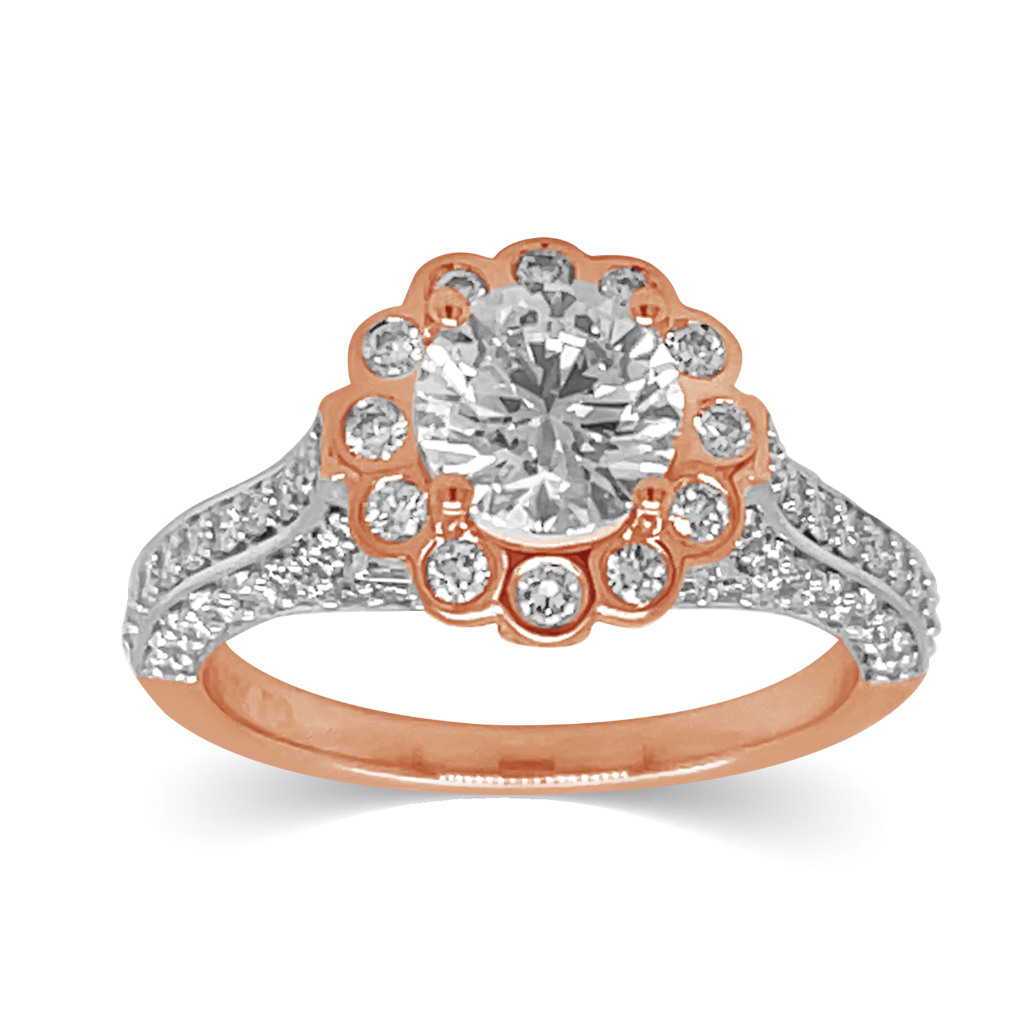 KA53291R4RLG 14K rose gold diamond ring