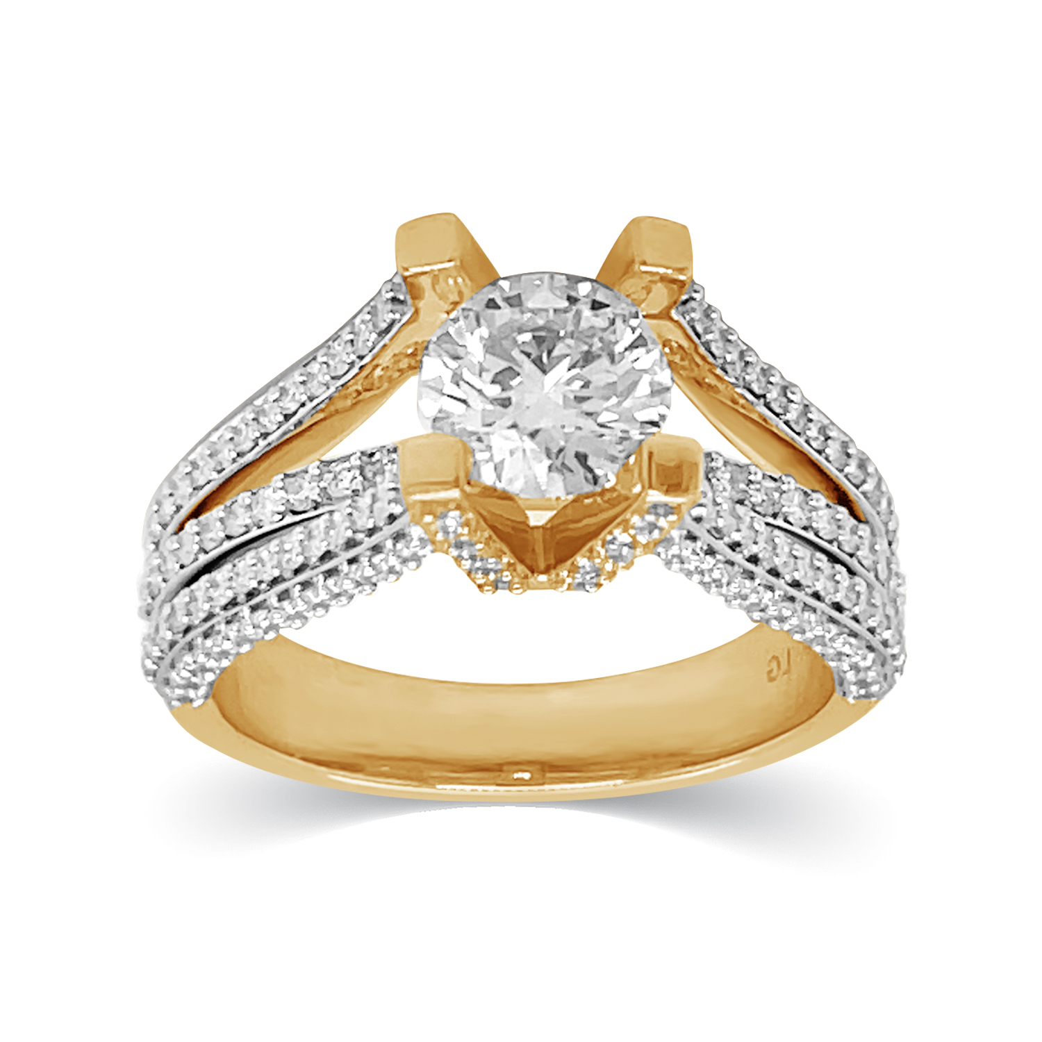 KA53293R4YLG 14K yellow gold diamond ring